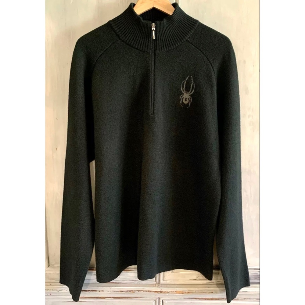 Spyder Black 1/4 Zip Pullover Sweater Jacket Sz M